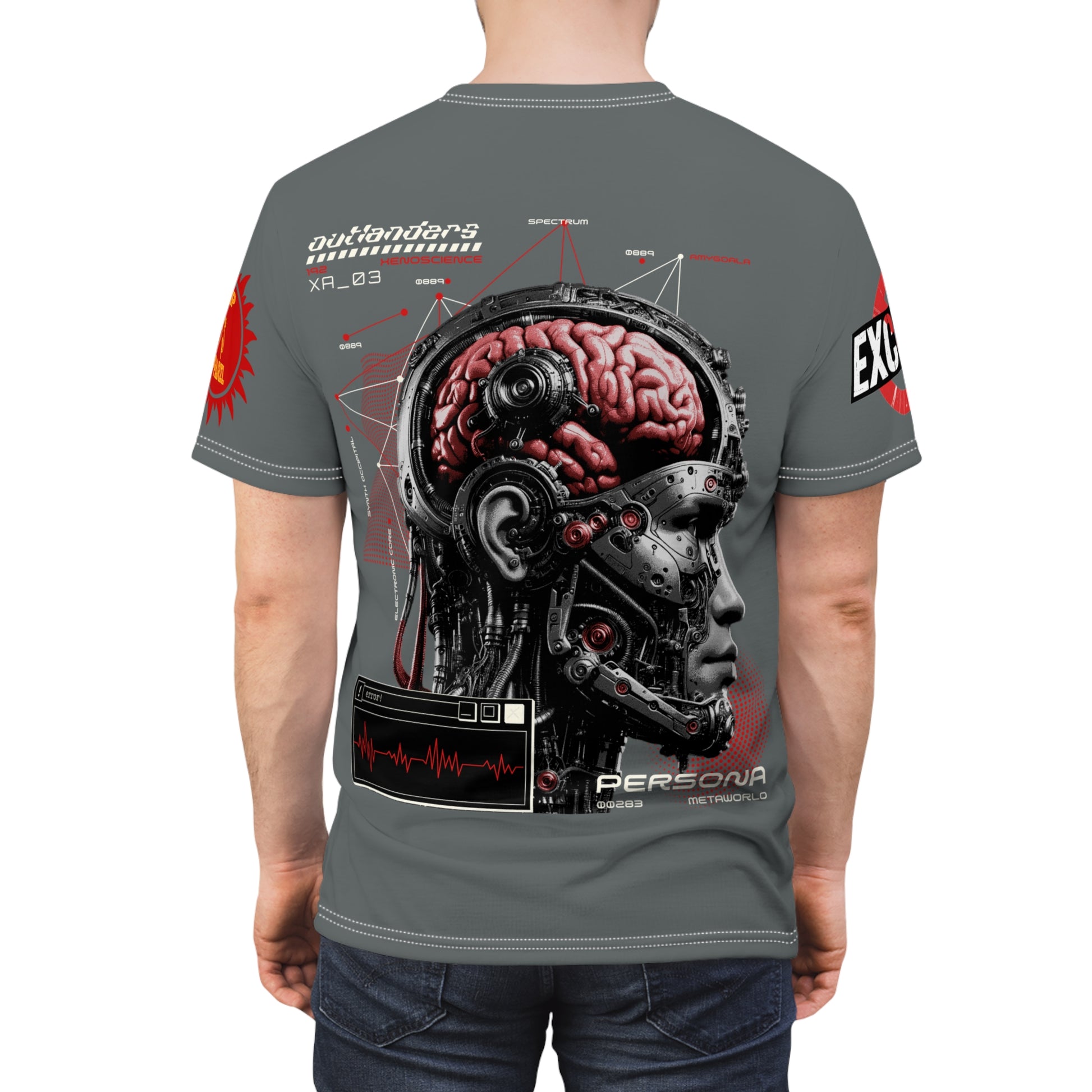 Persona Sci‑Fi Graphic Tee Shirt LD&P APPAREL Grey