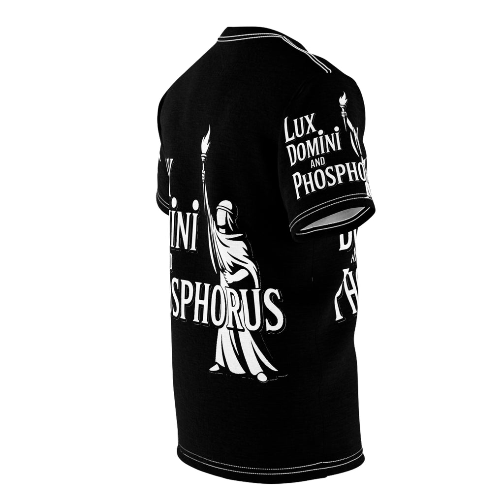 Black and white  of Unisex Tee - Lux Domini and Phosphorus LD&P Apparel Design