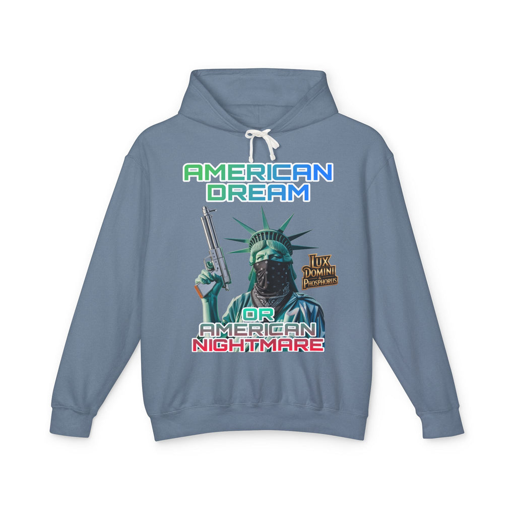 Lightweight Hooded Sweatshirt - American Dream or Nightmare Design