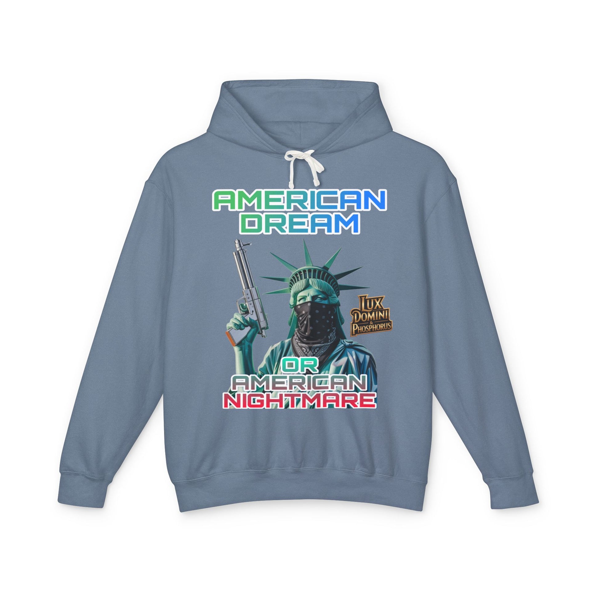 Lightweight Hooded Sweatshirt - American Dream or Nightmare Design