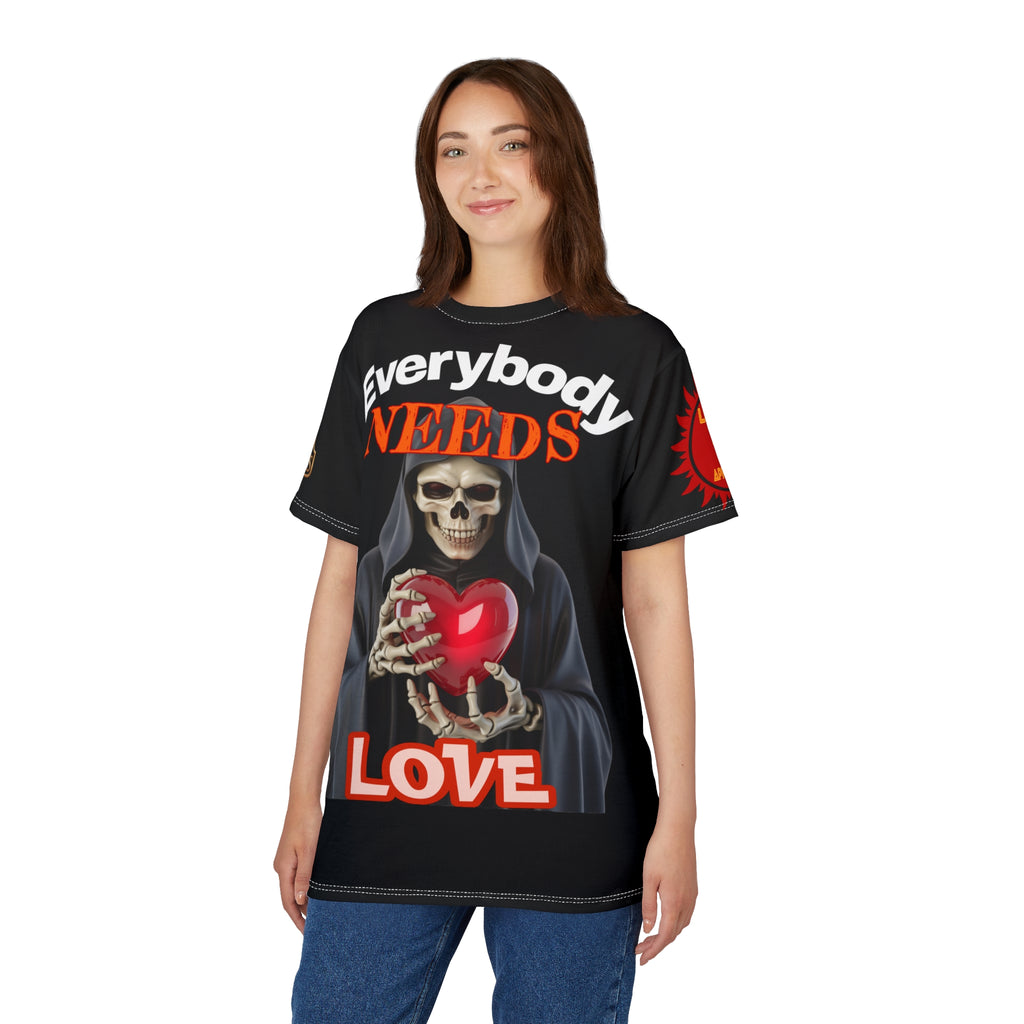 'Everybody Needs Love' Grim Reaper Heart Tee
