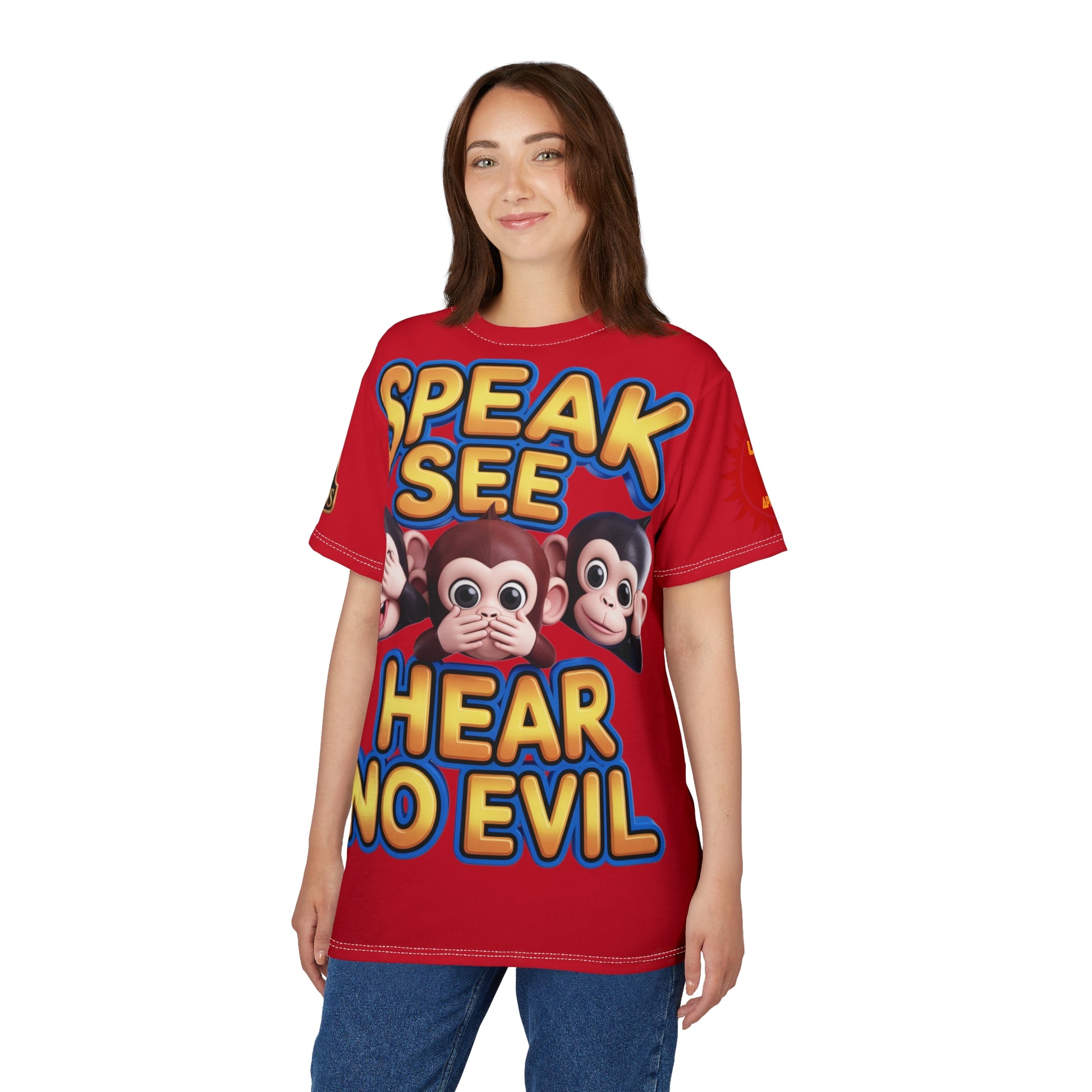 T-Shirt Speak See Hear No Evil Red