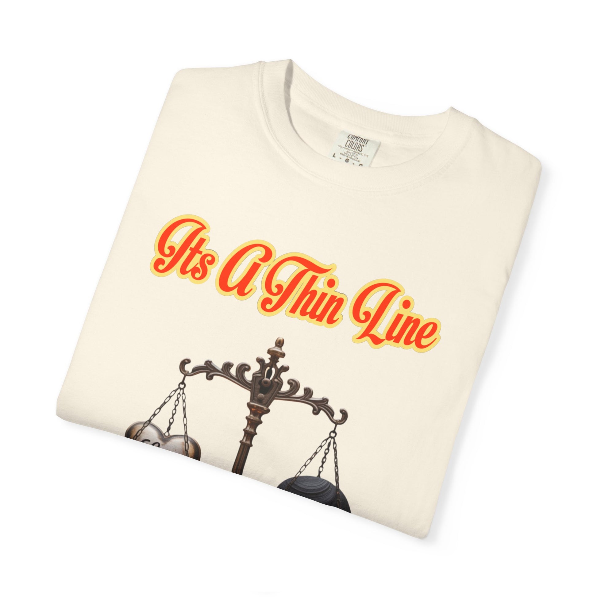 Garment-Dyed T-shirt Thin Line Love Hate LD&amp;P APPAREL Design