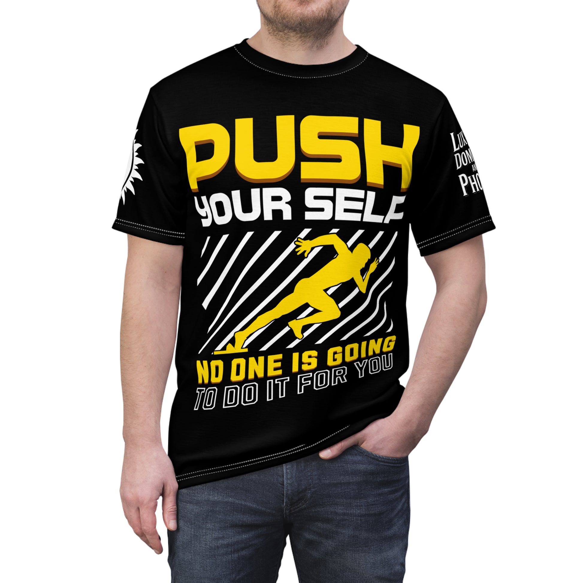 Push Yourself Graphic Tee LD&P APPAREL DESIGN Black