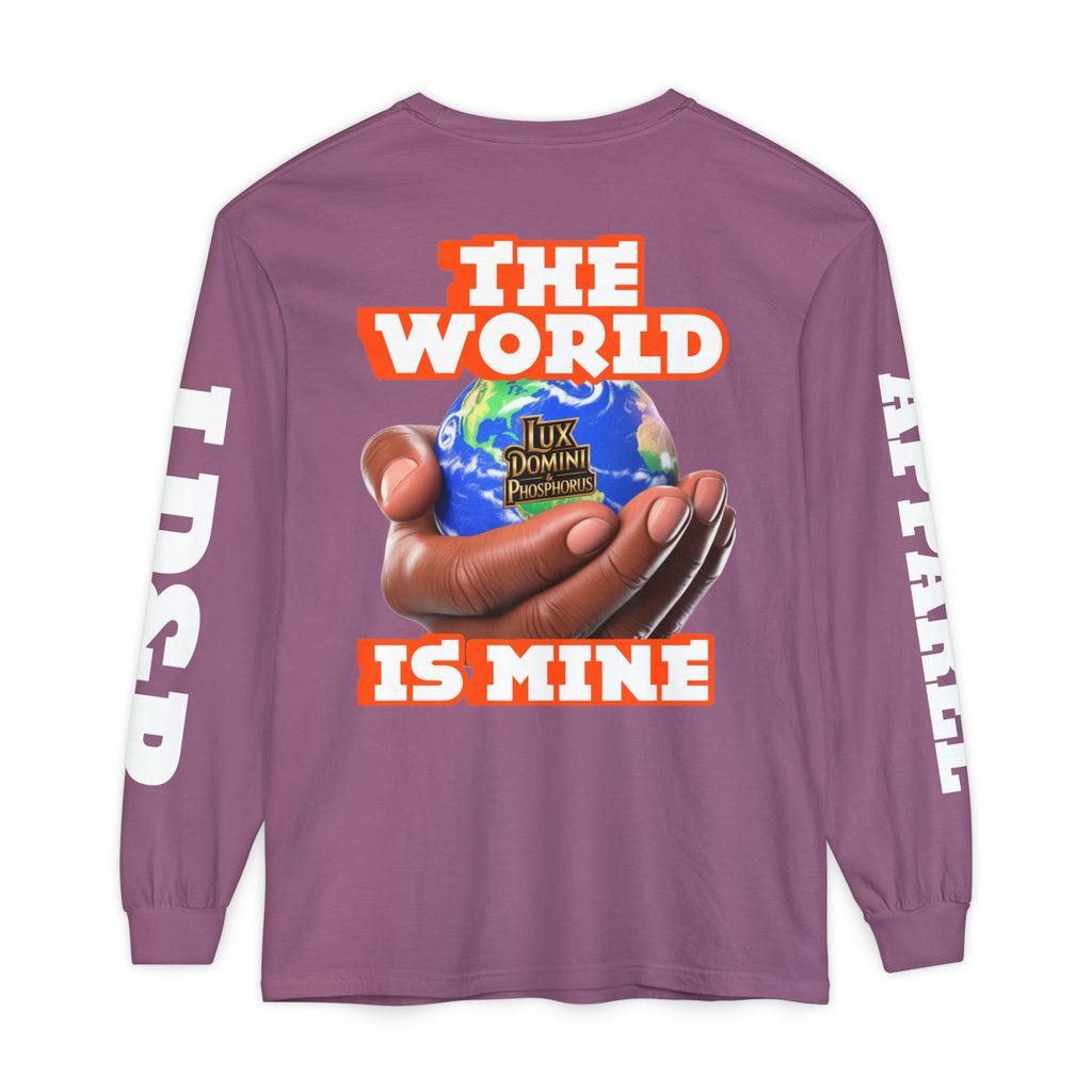 Garment-dyed Long Sleeve T-Shirt - The World Is Mine