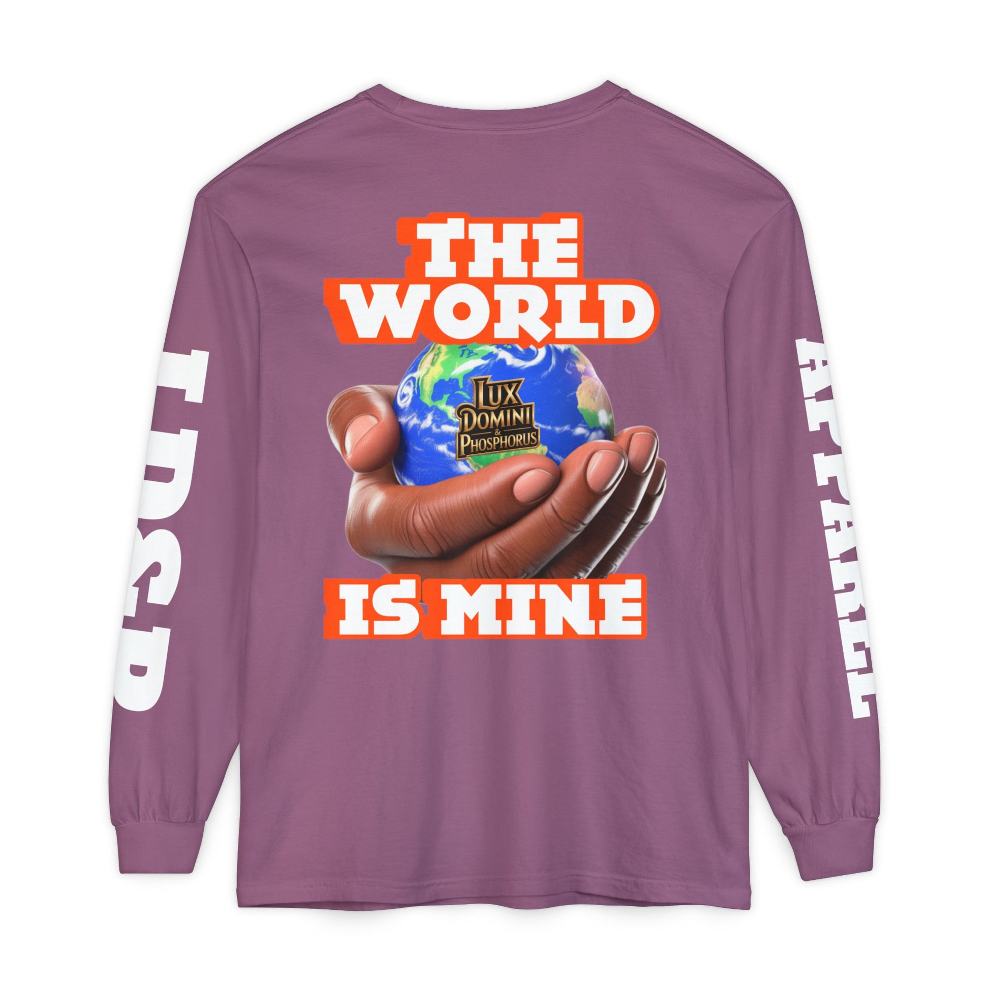 Garment-dyed Long Sleeve T-Shirt - The World Is Mine