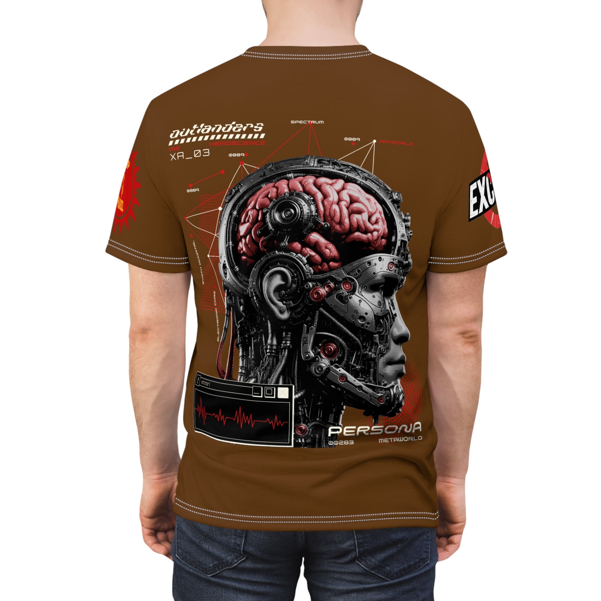 Persona Sci‑Fi Graphic Tee Shirt LD&P APPAREL Brown