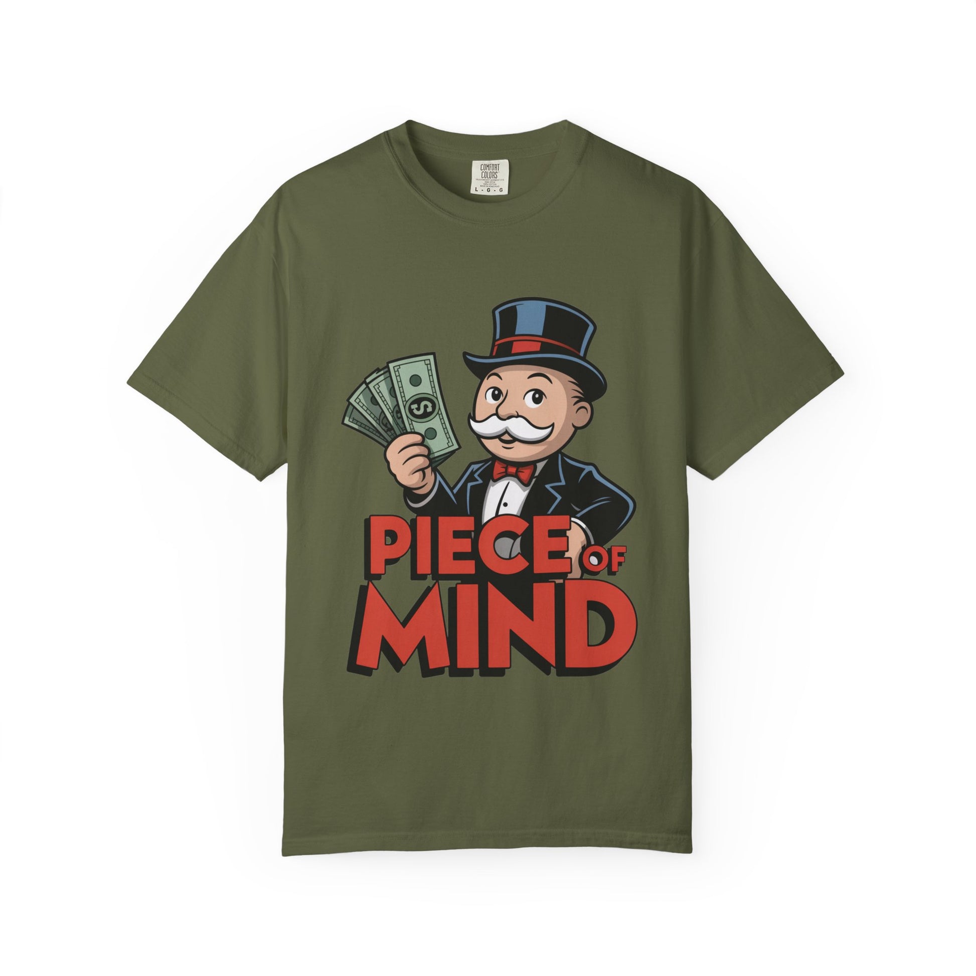 Garment-Dyed T-shirt Money Piece of Mind Design