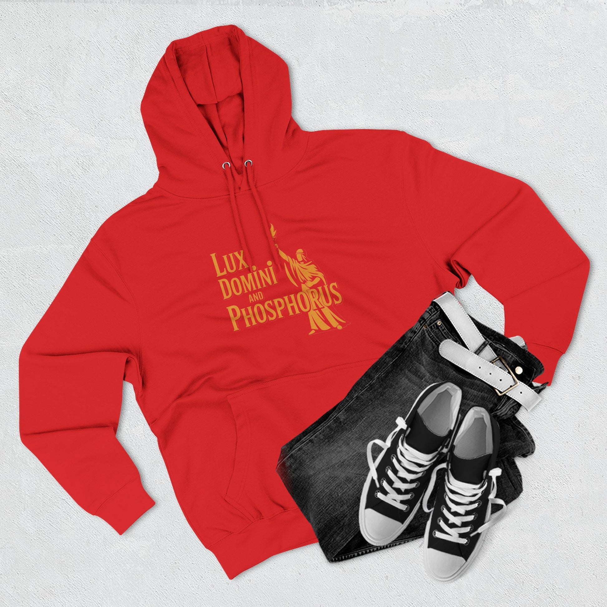 Fleece Hoodie Lux Domini and Phosphorus Apparel Design