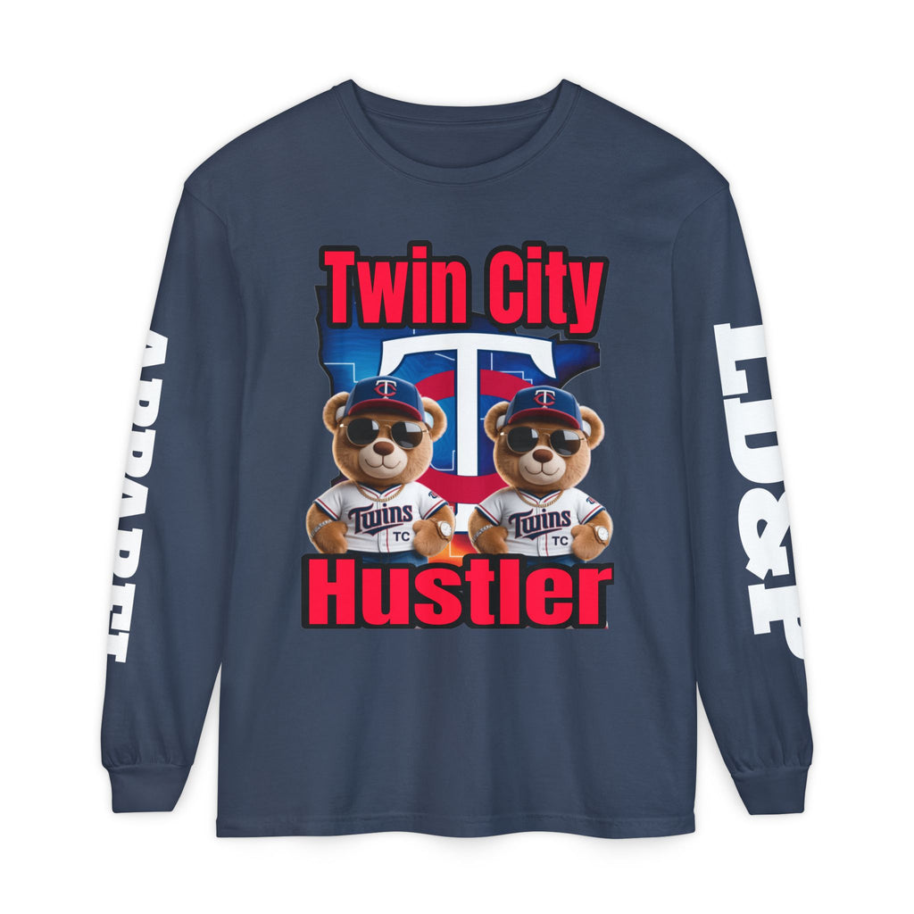 Twin City HUSTLER Long Sleeve T-Shirt - Bad Temper Design