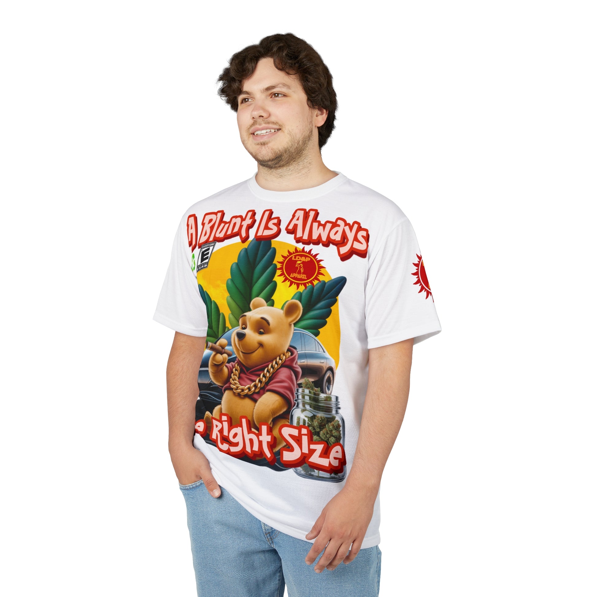 Cannabis Graphic Tee — "A Blunt Is Always The Right Size" LD&P APPAREL white
