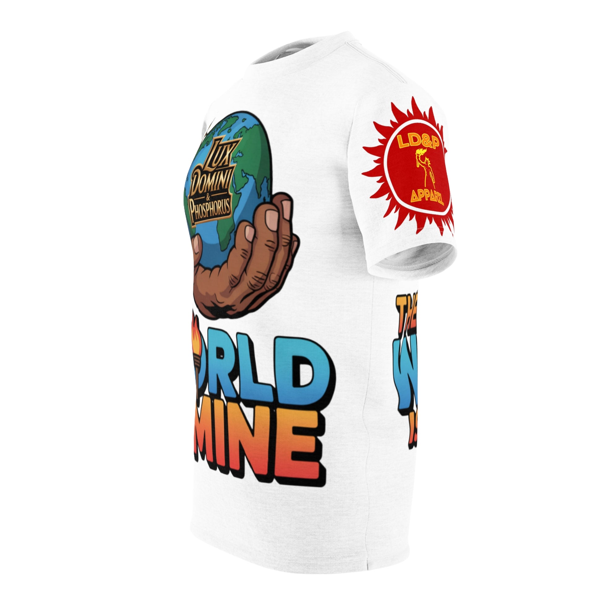 White Unisex Tee - 'The World Is Mine' LD&P Apparel Design