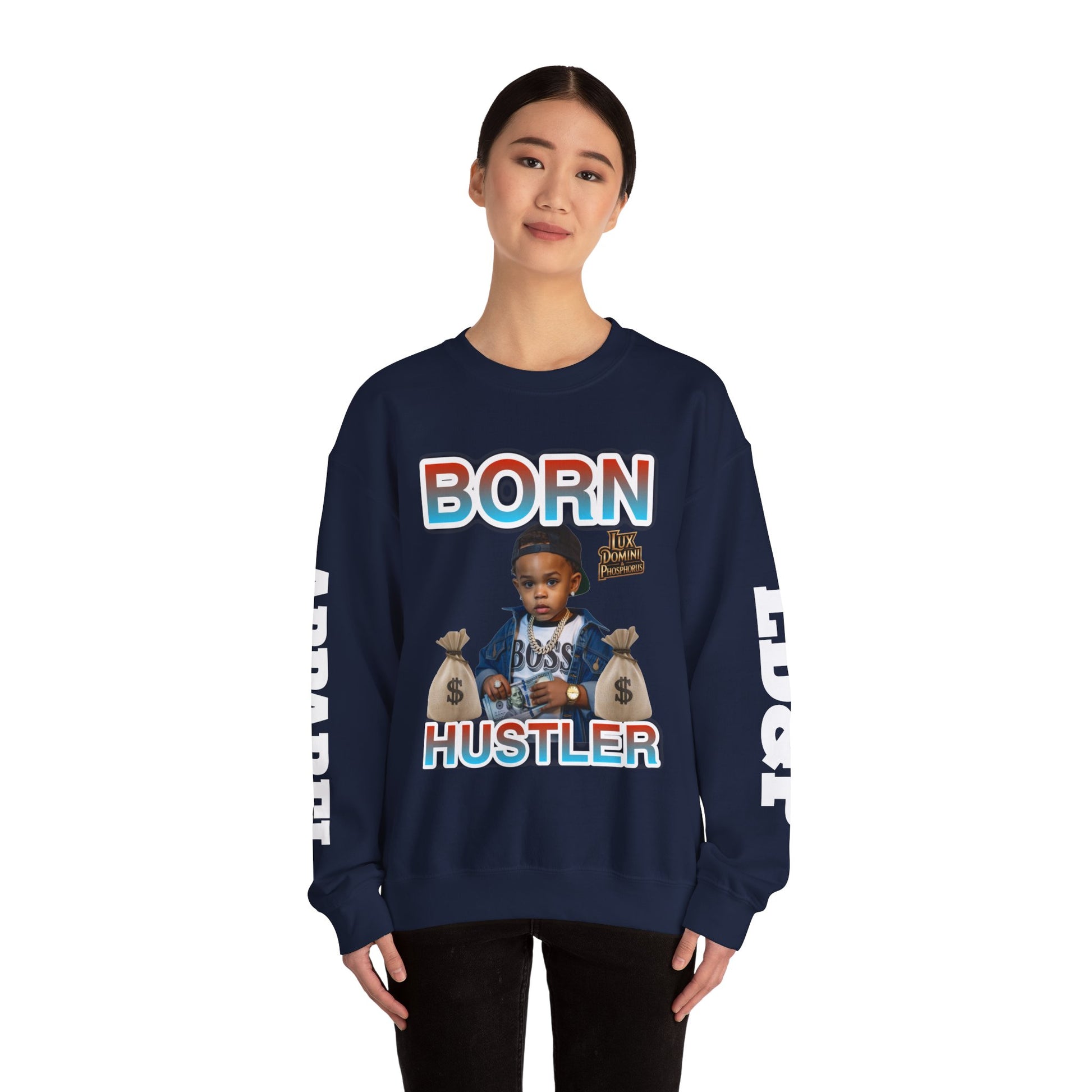 Crewneck Sweatshirt - Born Hustler LD&P Apparel