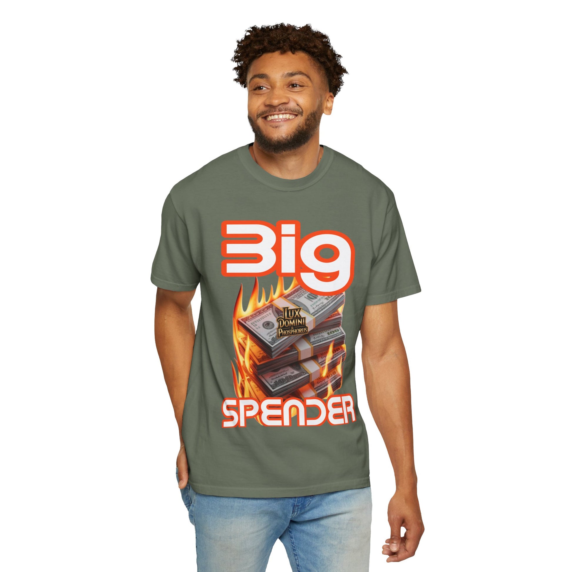 T-Shirt Big Spender Text Unisex Garment-Dyed Tee