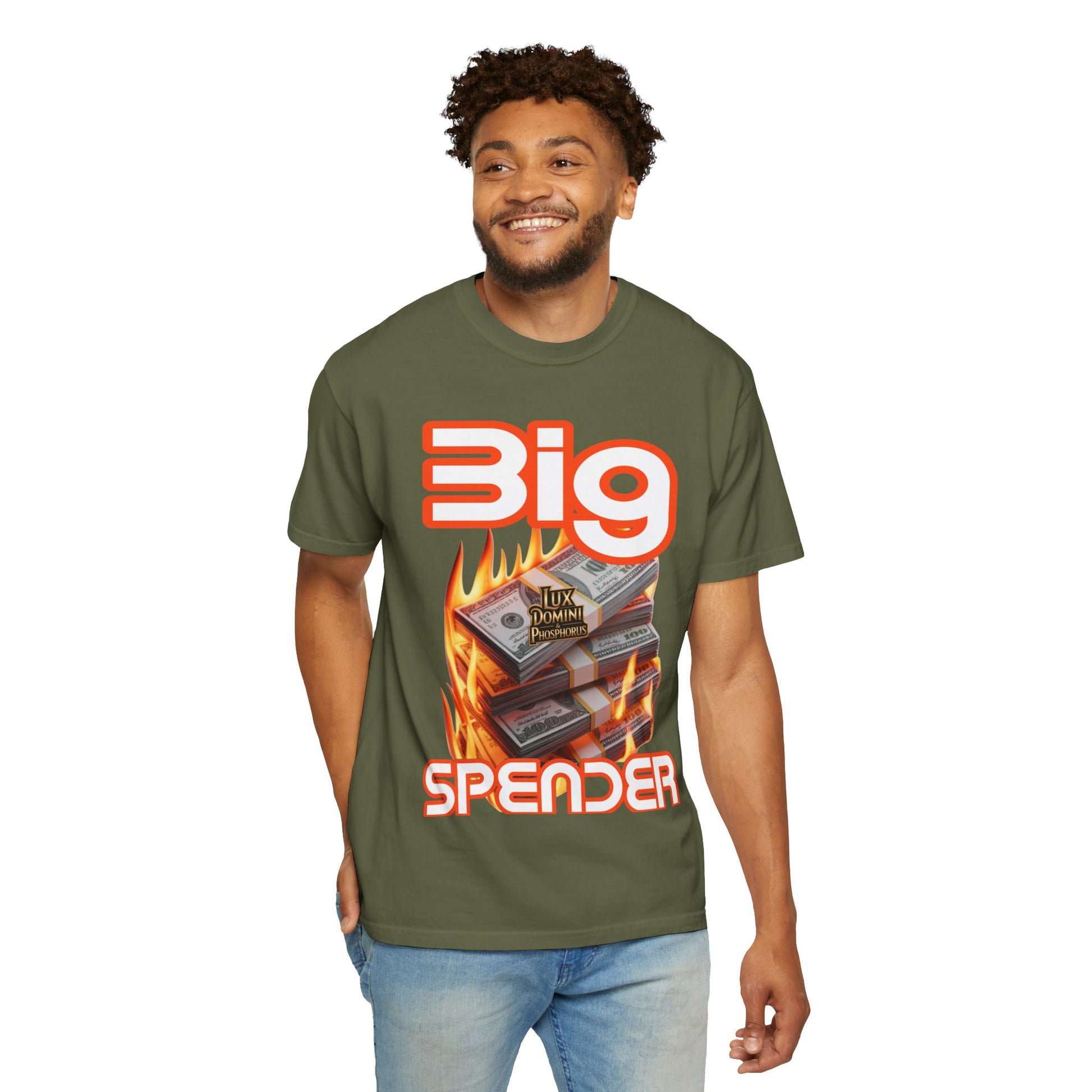 T-Shirt Big Spender Text Unisex Garment-Dyed Tee