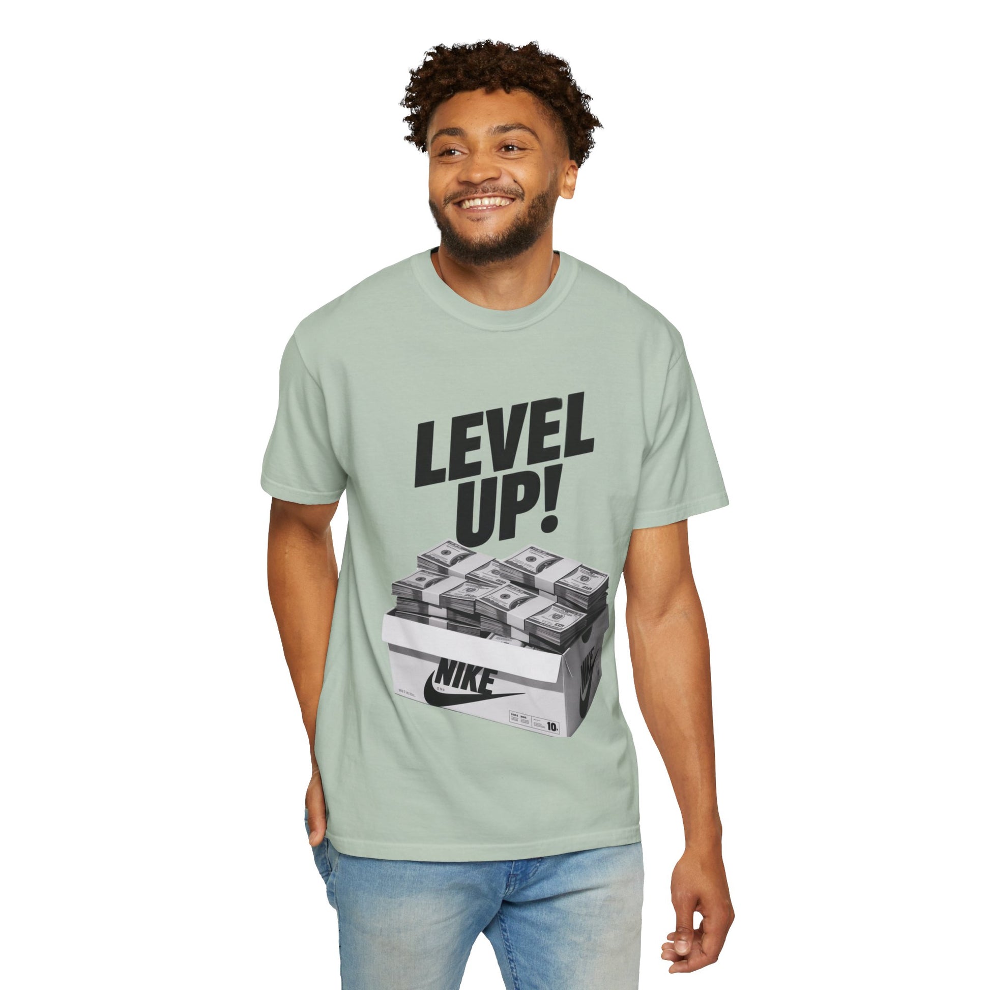 Garment-Dyed T-shirt Level Up Design