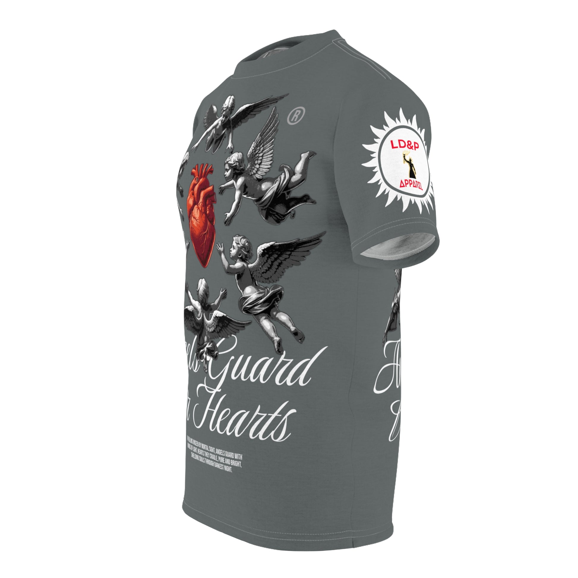 Angels Guard Our Hearts Tee LD&P APPAREL GREY