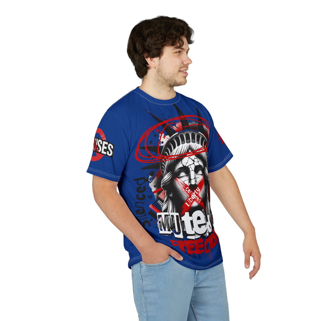 Muted Freedom LD&P APPAREL DESIGN Graphic Tee Shirt Blue