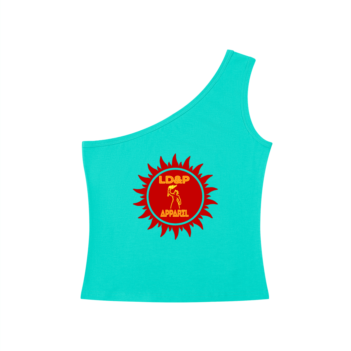 Women's One-Shoulder Crop T-Shirt LD&P APPAREL