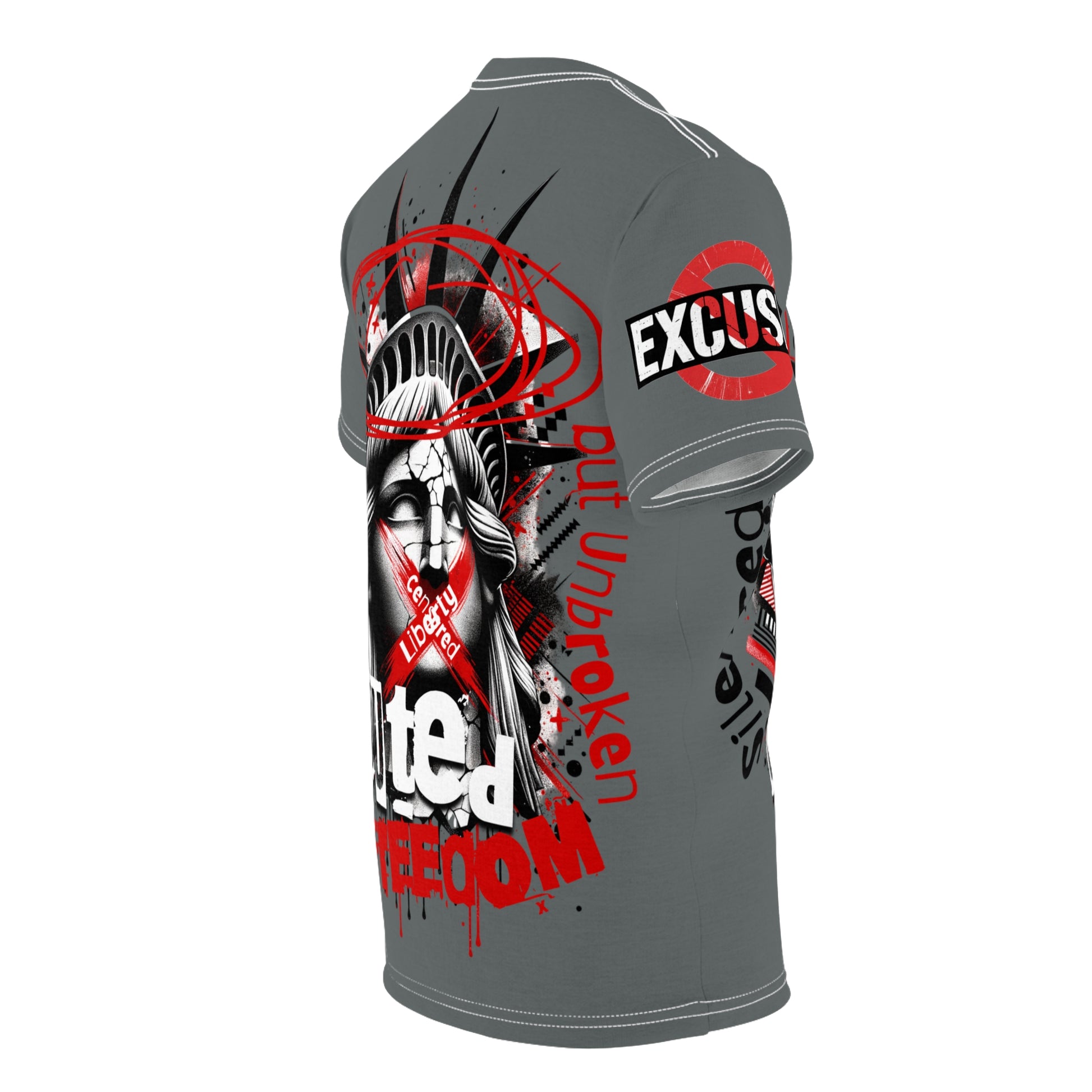 Muted Freedom LD&P APPAREL DESIGN Graphic Tee Shirt Grey