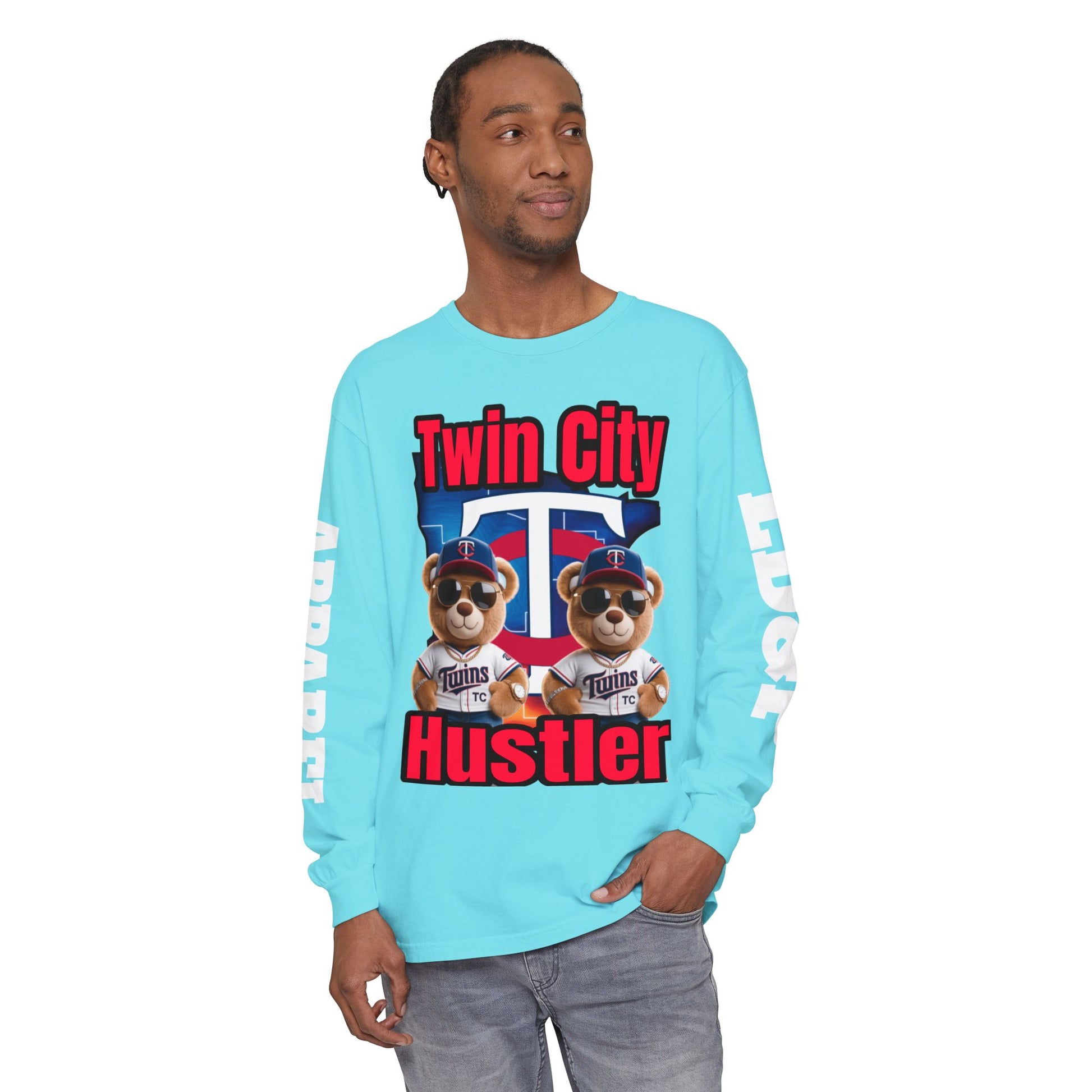 Twin City HUSTLER Long Sleeve T-Shirt - LD&P Apparel Design #2