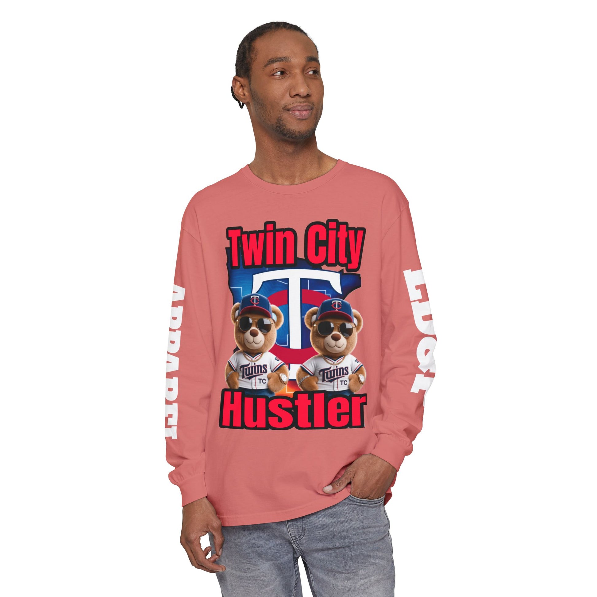 Twin City HUSTLER Long Sleeve T-Shirt - LD&P Apparel Design #2