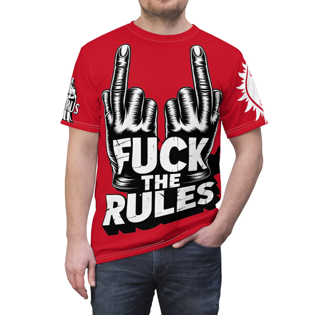 Red Fuck The Rules Unisex Cut & Sew Tee