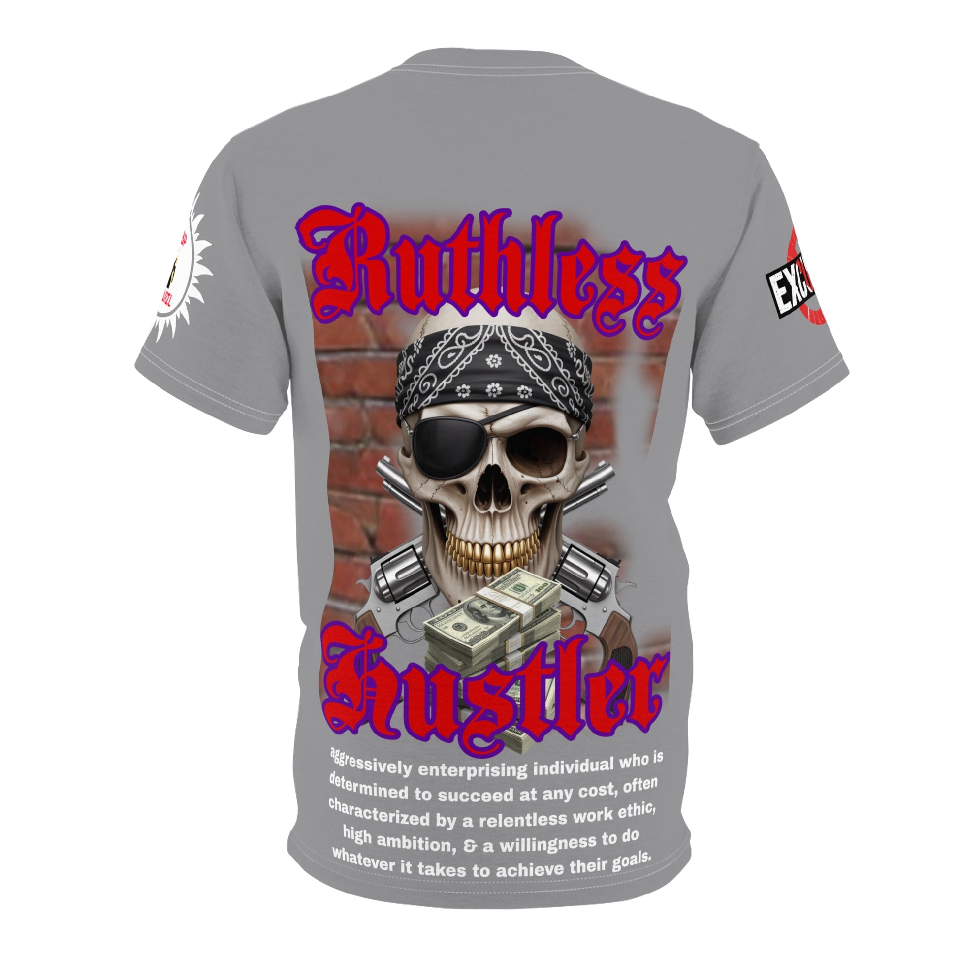 Ruthless Hustler Tee LD&P APPAREL Grey