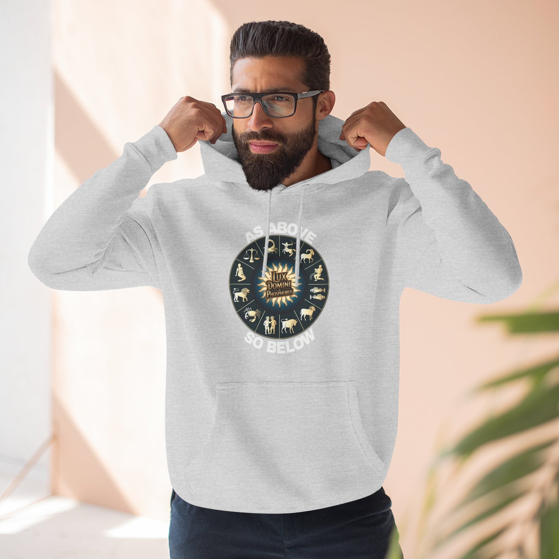 Fleece Hoodie - Lux Domini and Phosphorus Design - Above So Below