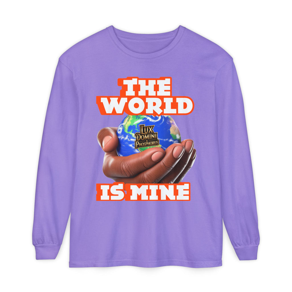 Garment-dyed Long Sleeve T-Shirt - The World Is Mine