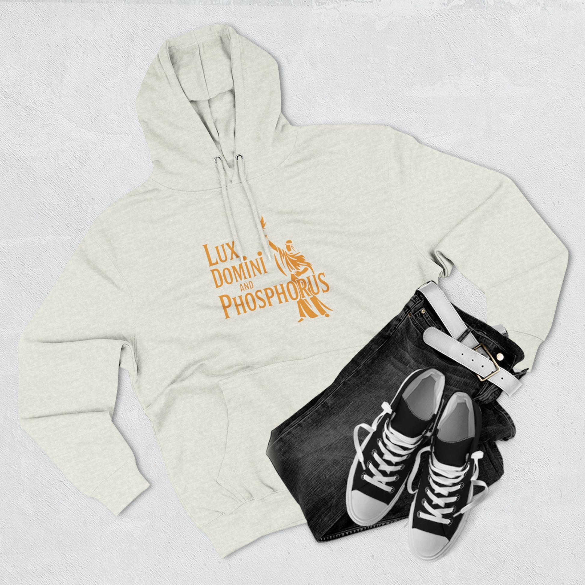 Fleece Hoodie Lux Domini and Phosphorus Apparel Design