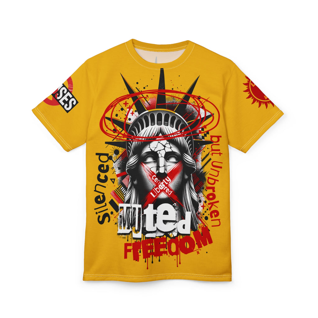 Muted Freedom LD&P APPAREL DESIGN Graphic Tee Shirt Yellow