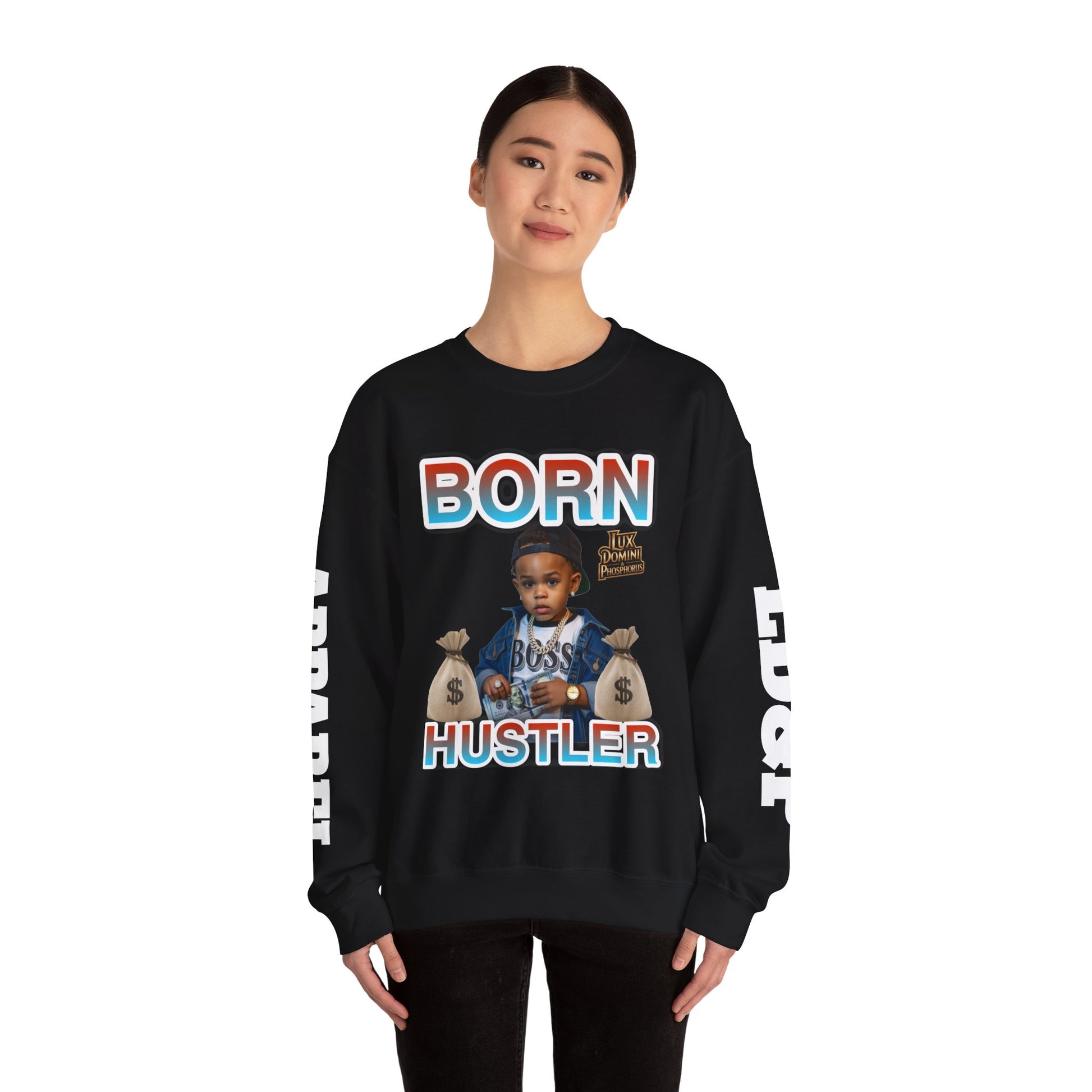 Crewneck Sweatshirt - Born Hustler LD&P Apparel