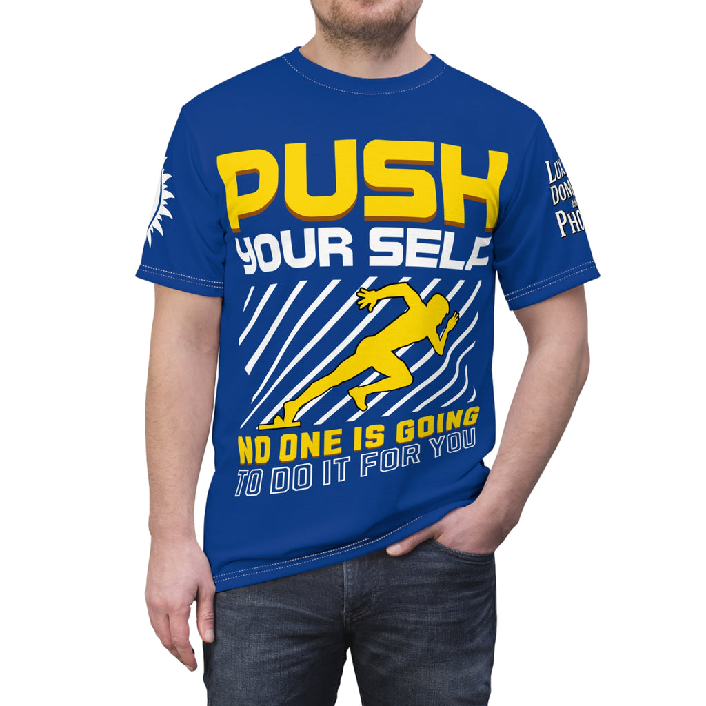Push Yourself Graphic Tee LD&P APPAREL DESIGN Blue