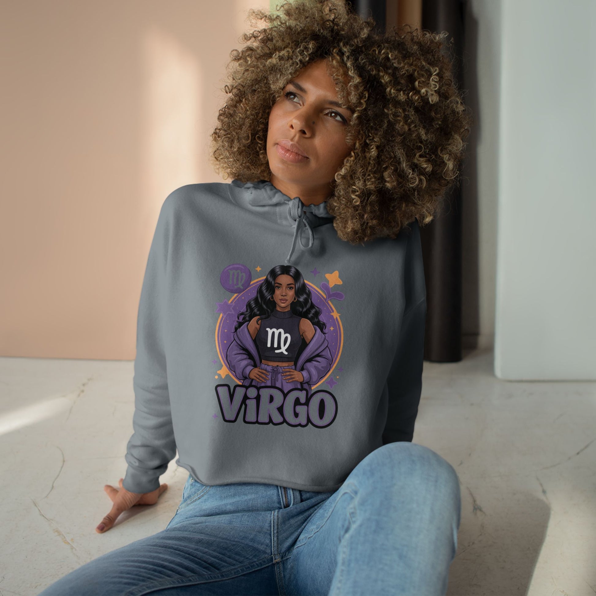 Virgo Zodiac Crop Hoodie