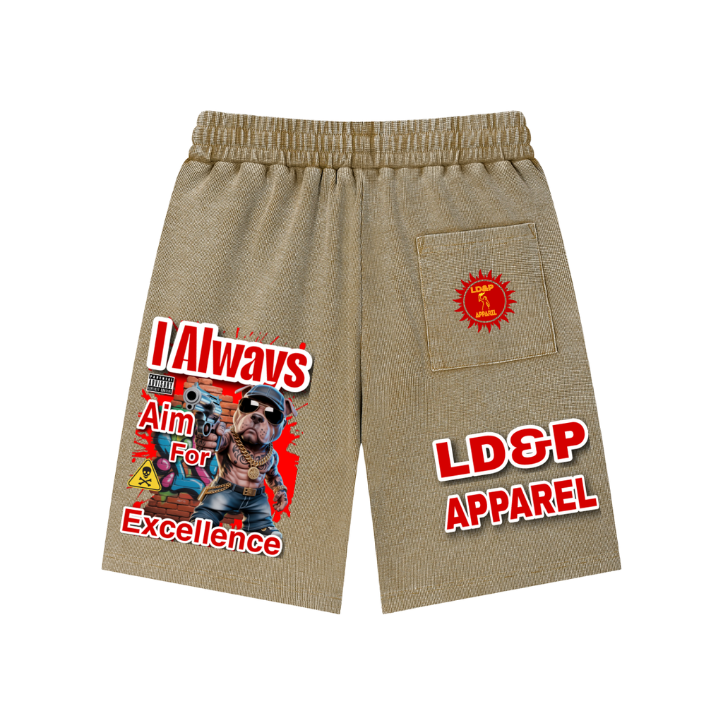 Mineral Wash Waffle Knit Shorts I ALWAYS AIM FOR... LD&P APPAREL