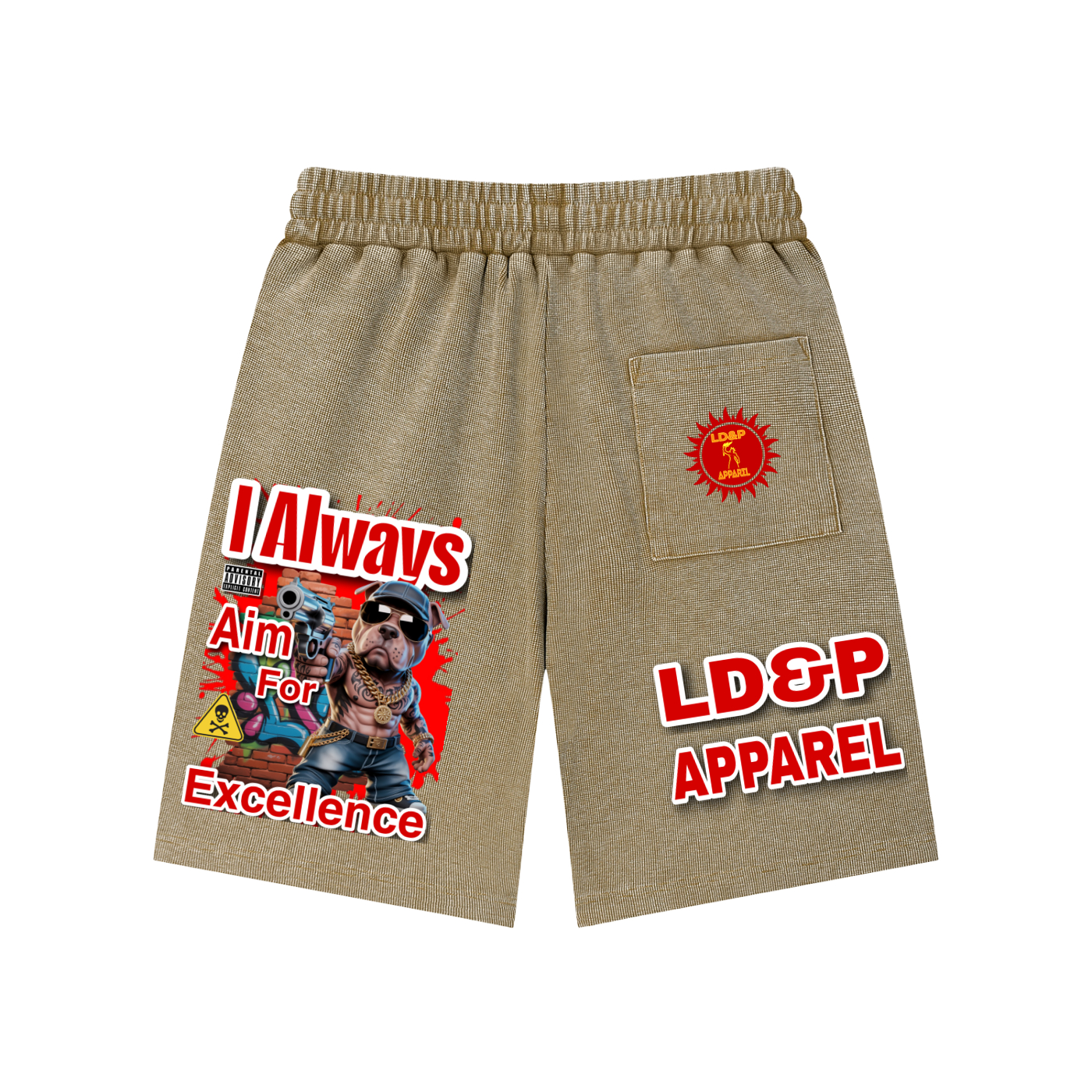 Mineral Wash Waffle Knit Shorts I ALWAYS AIM FOR... LD&P APPAREL