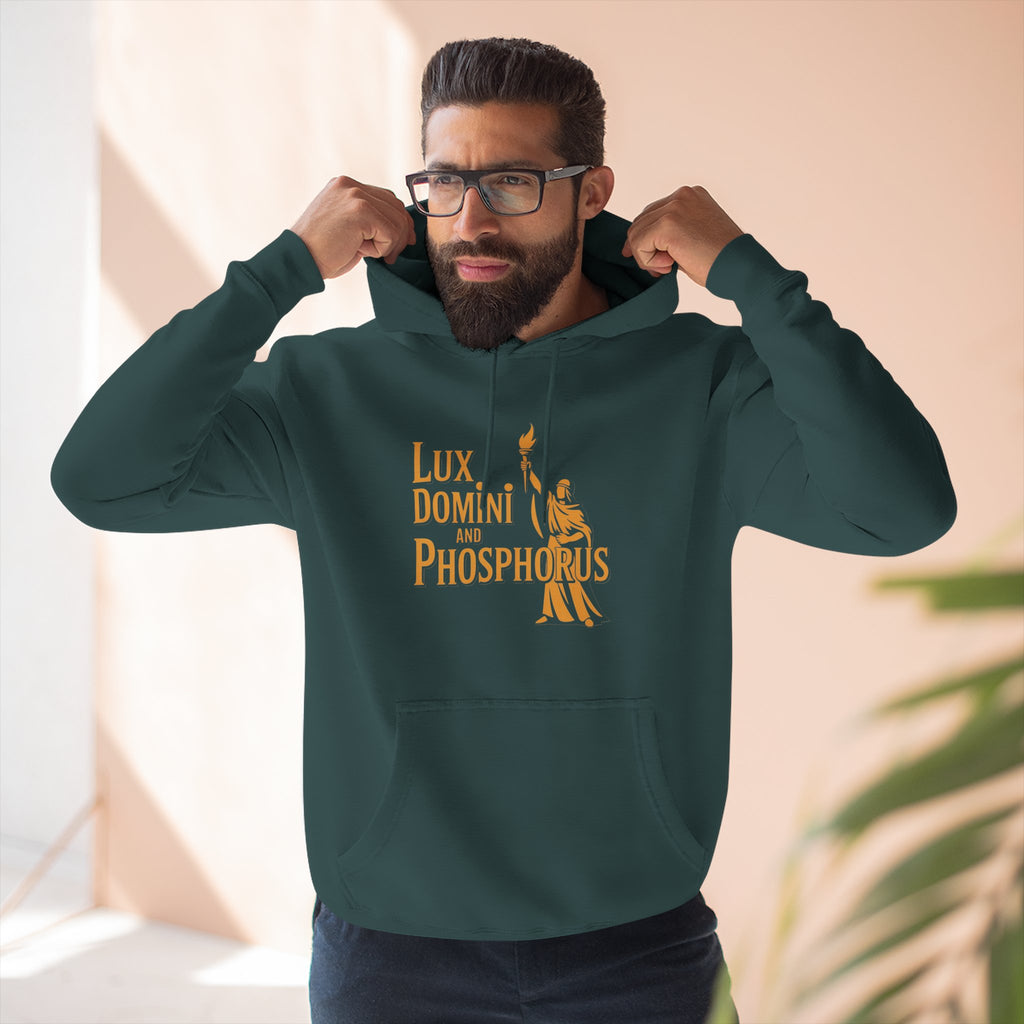 Fleece Hoodie Lux Domini and Phosphorus Apparel Design
