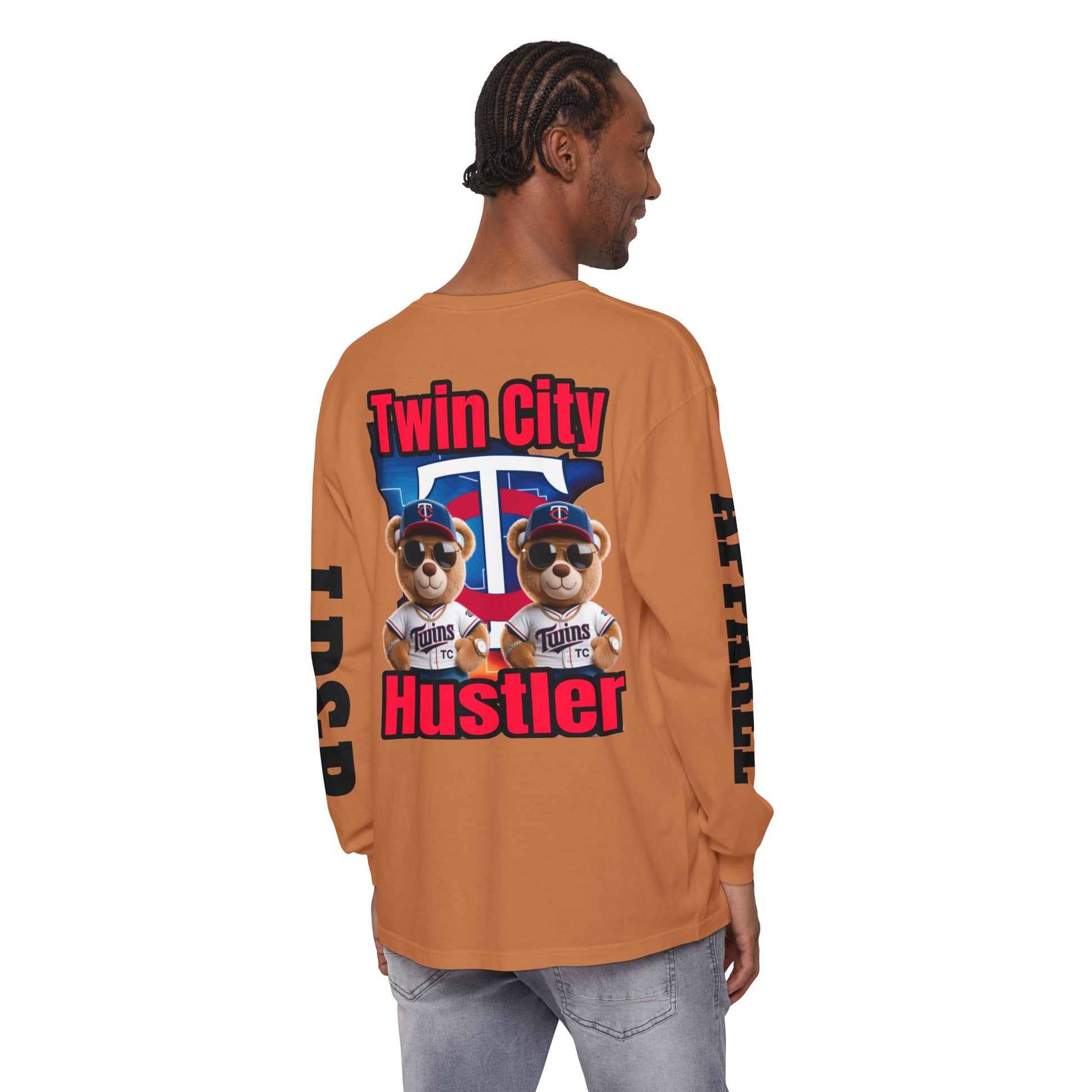 Twin City HUSTLER Long Sleeve T-Shirt - Bad Temper Design