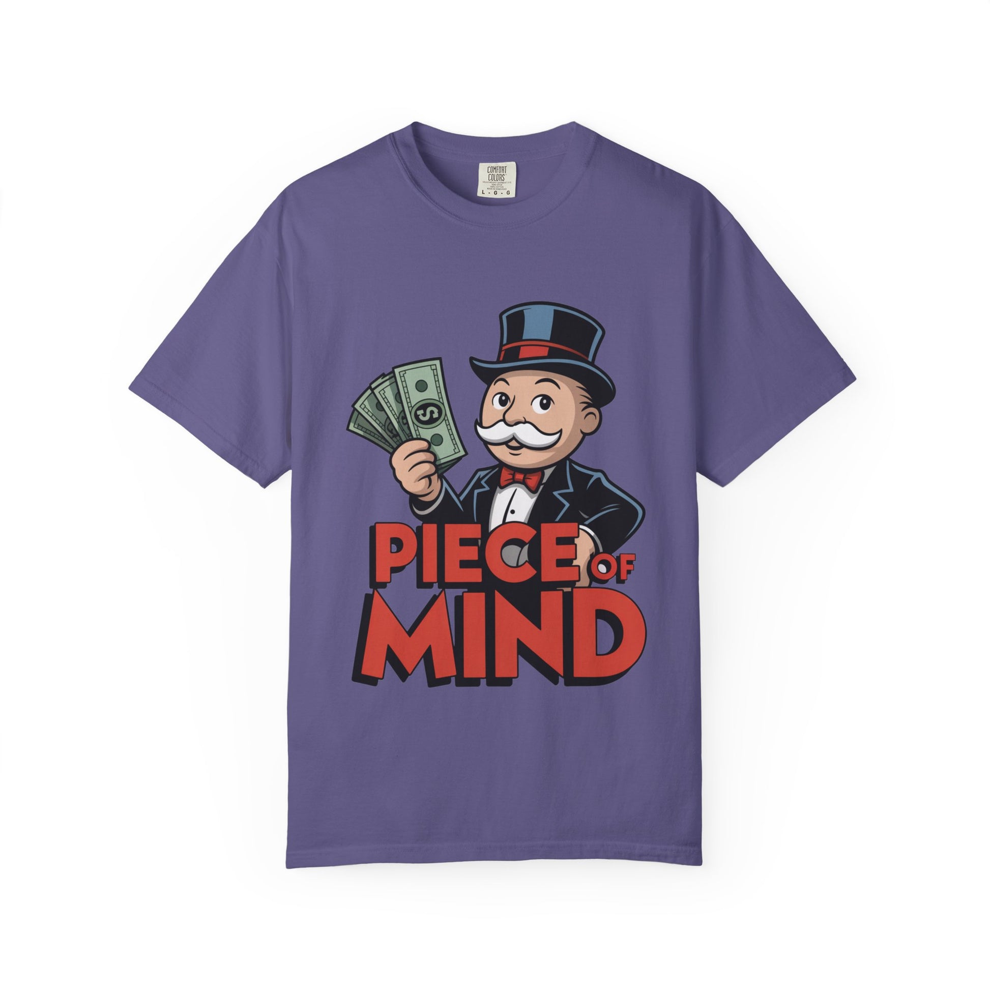 Garment-Dyed T-shirt Money Piece of Mind Design