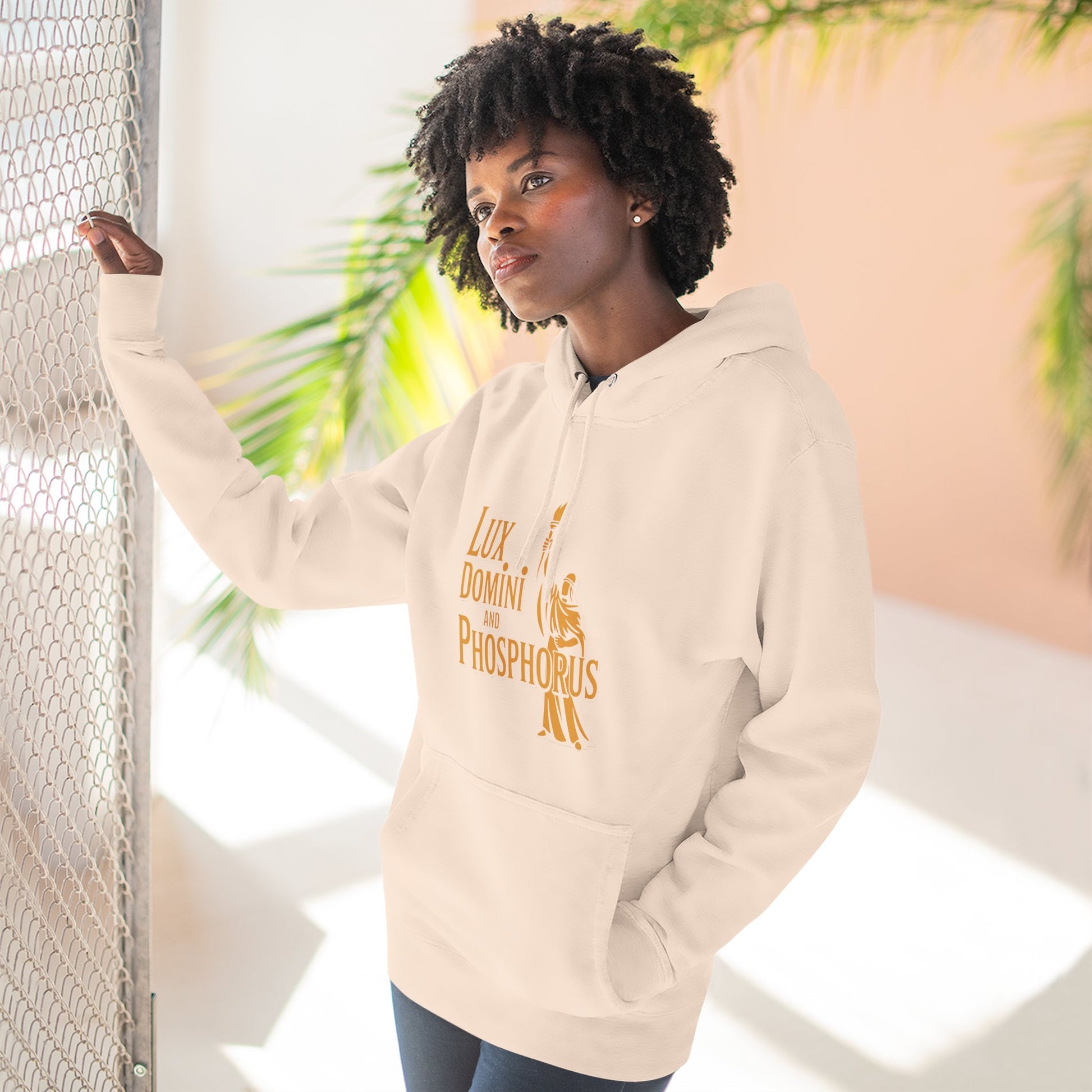 Fleece Hoodie Lux Domini and Phosphorus Apparel Design