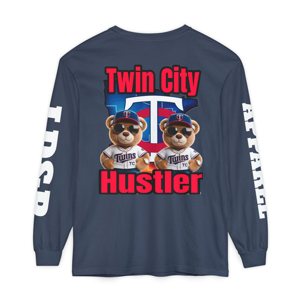 Twin City HUSTLER Long Sleeve T-Shirt - Bad Temper Design