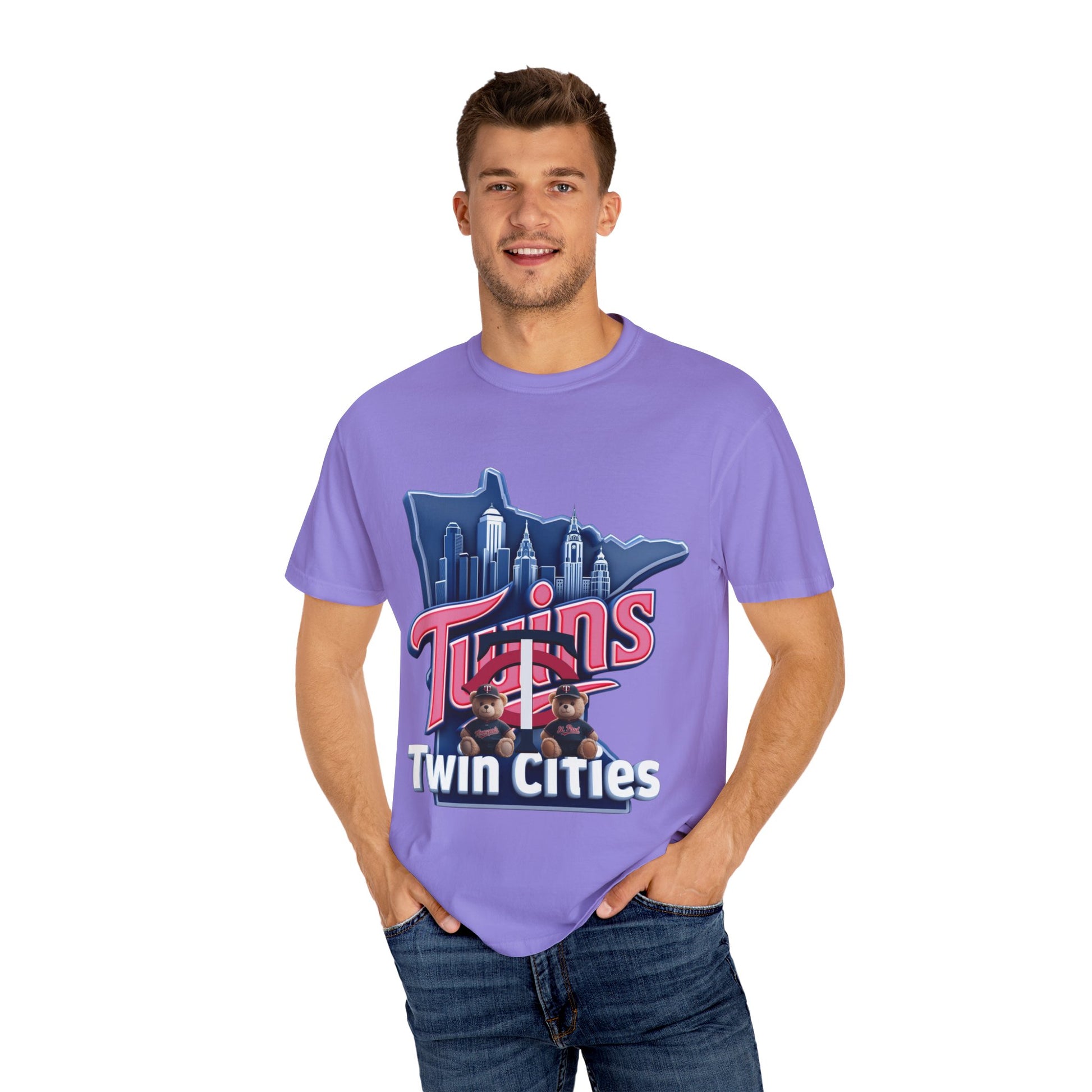 Twin City Unisex T-Shirt, Sporty Tee for Fans, Garment-Dyed Shirt, Perfect for Game Day, Show Your Team Spirit!