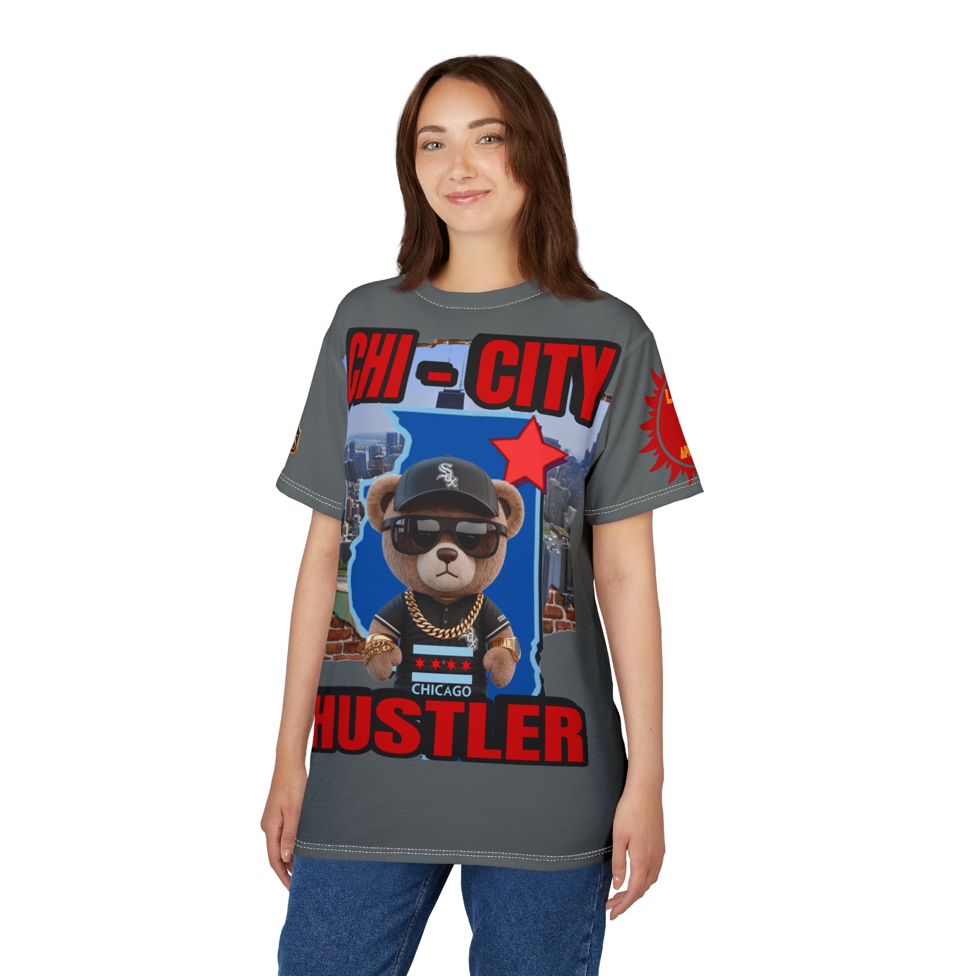 Chi-City Hustler Cut & Sew Tee — LD&P Apparel Grey