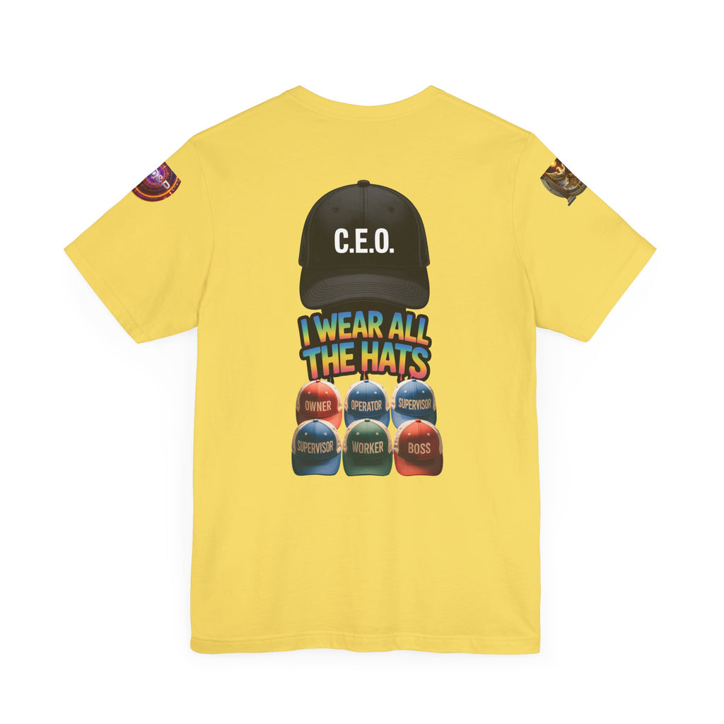 Entrepreneur Hat Unisex Tee - I Wear All The Hats Design