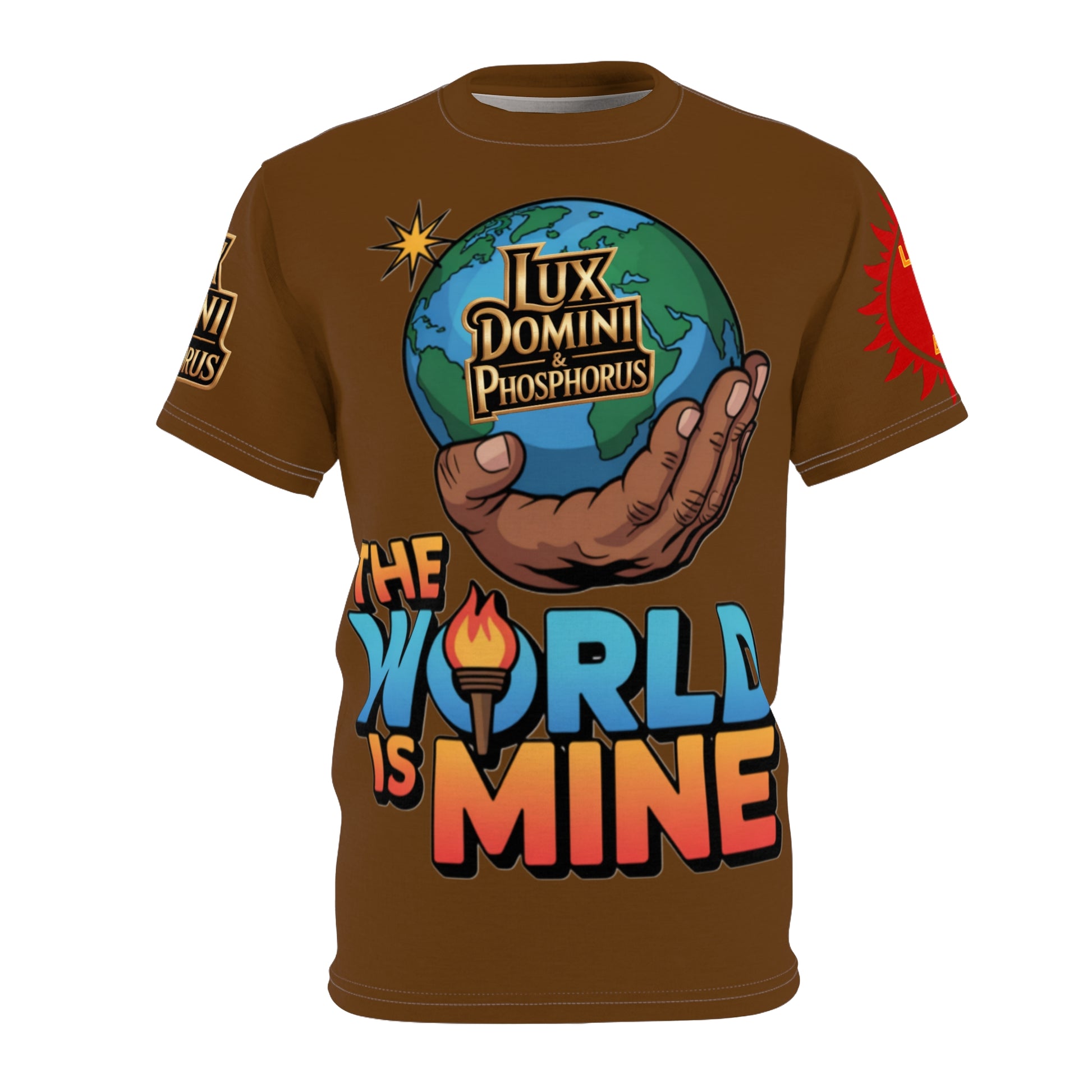 Brown  Unisex Tee - 'The World Is Mine' LD&P Apparel Design