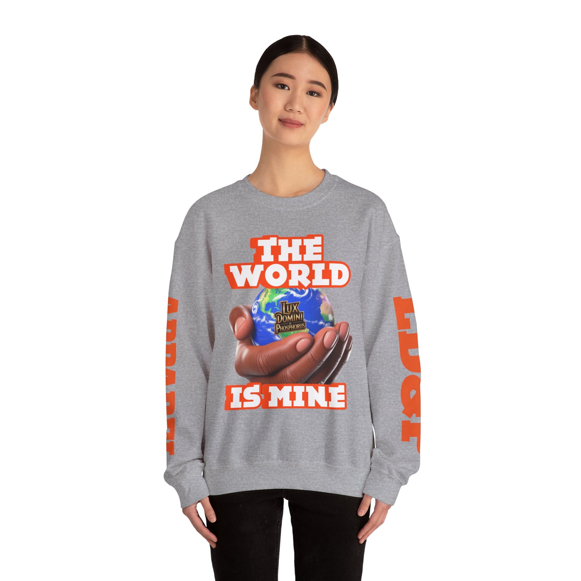 Graphic Sweatshirt - The World Is Mine Lux Domini and Phosphoros Apparel