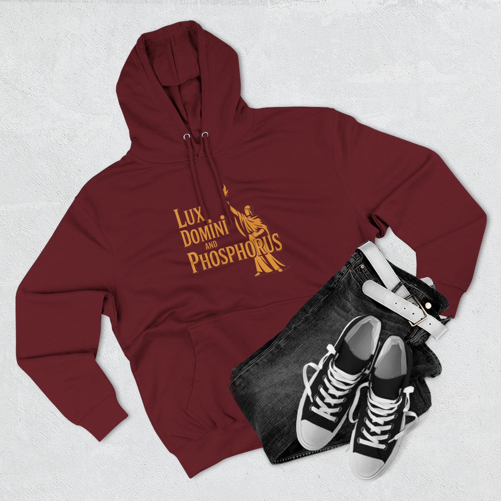 Fleece Hoodie Lux Domini and Phosphorus Apparel Design