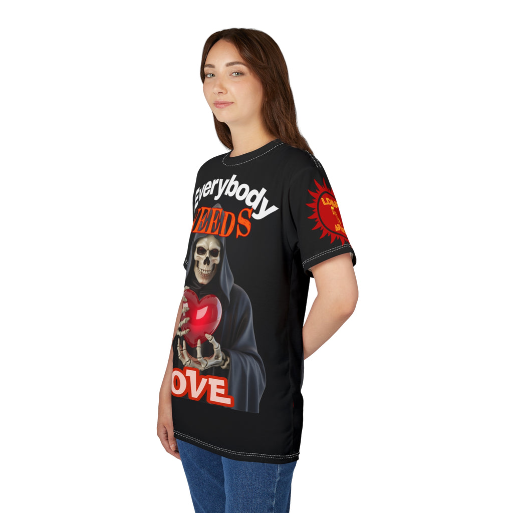 'Everybody Needs Love' Grim Reaper Heart Tee