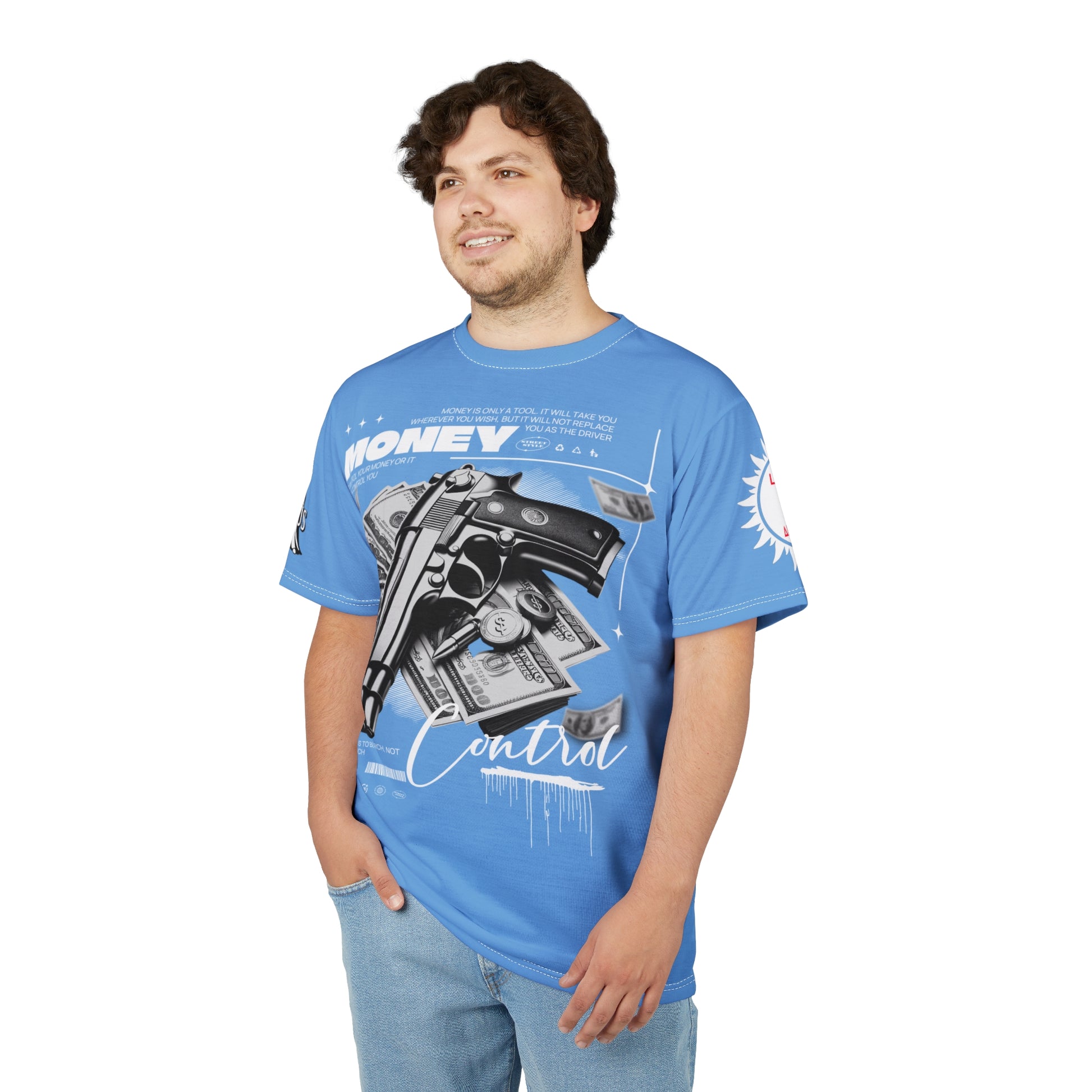Money Control Graphic Tee LD&P APPAREL LIGHT BLUE